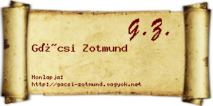Gácsi Zotmund névjegykártya